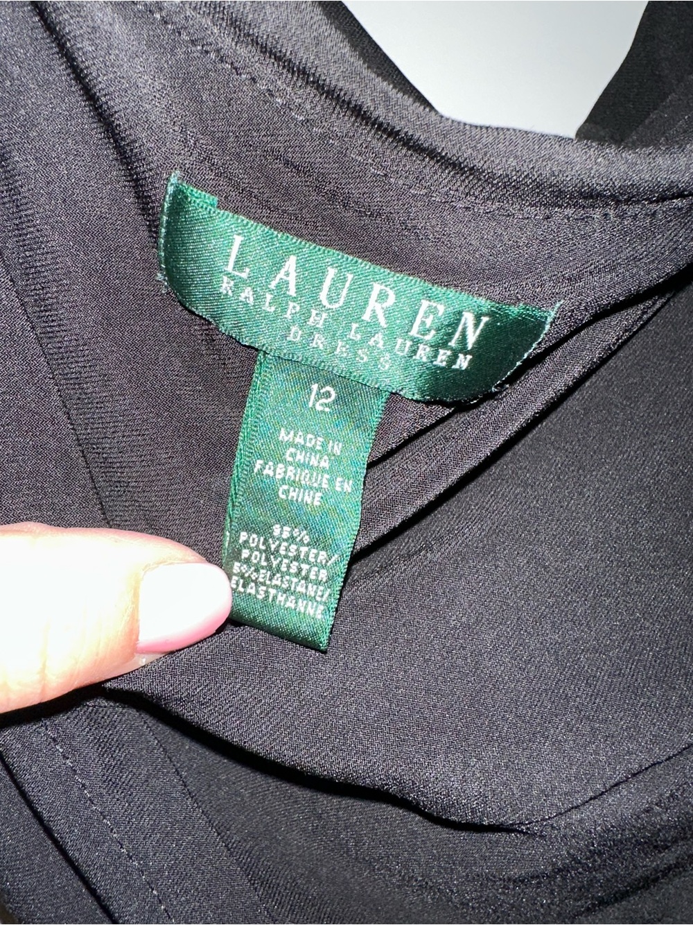 Lauren Ralph Lauren Black Top with Green Label